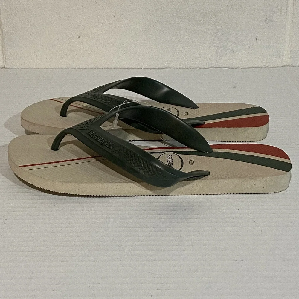 havaianas Top Max Basic FC Flip Flop Sandals US9/10 EU43/44 Beige Beach‎ NWT